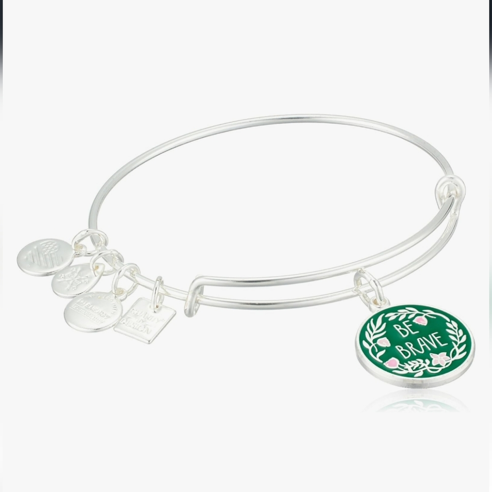 NIB Alex and Ani Be Brave silver bracelet